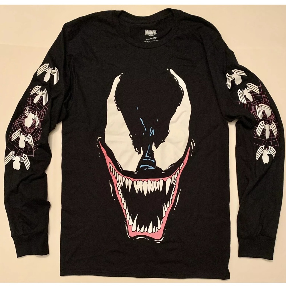 Marvel Comics VENOM face Long Sleeve Tee Shirt